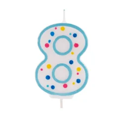 Vela de Cumpleaños 8 Azul