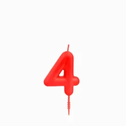 Vela de Cumpleaños Nº 4 Roja 6 cm
