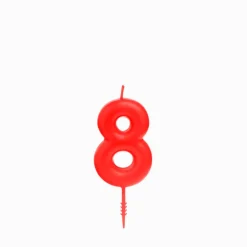 Vela de Cumpleaños Nº 8 Roja 6 cm