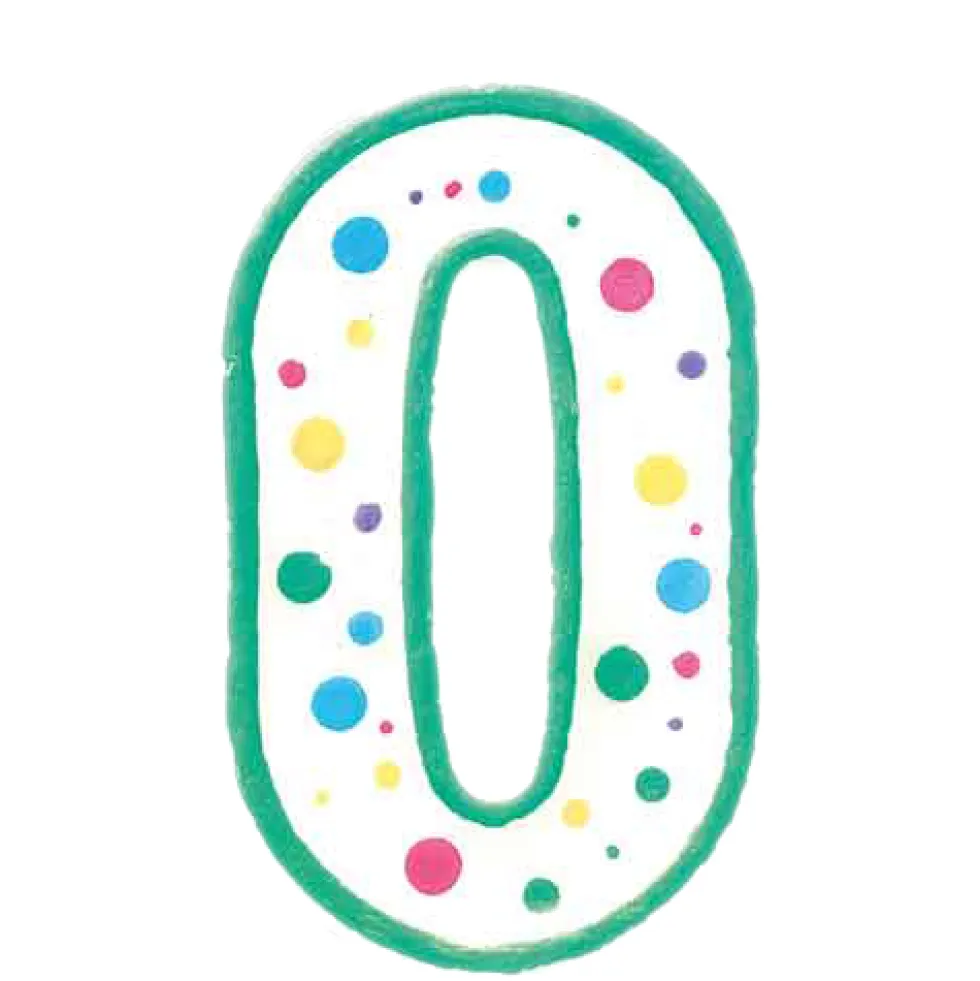 Vela de cumpleaños Nº 0 verde