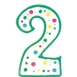 Vela de cumpleaños Nº 2 verde
