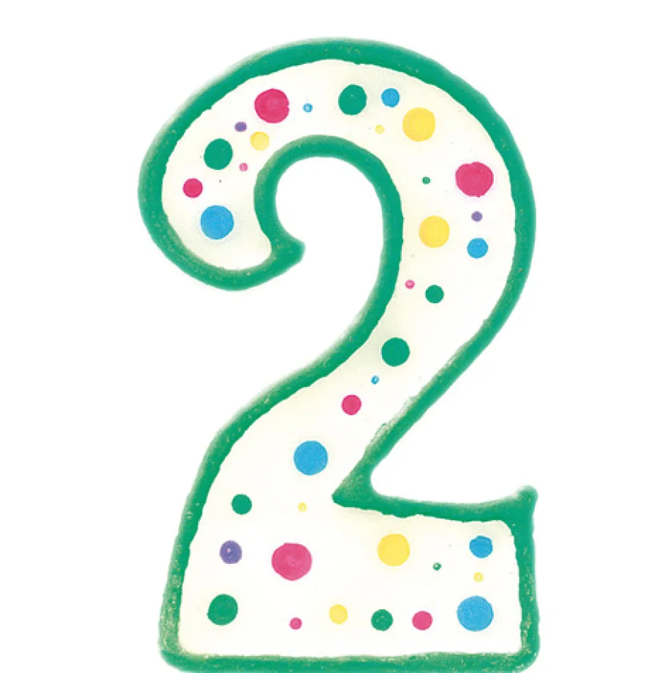 Vela de cumpleaños Nº 2 verde