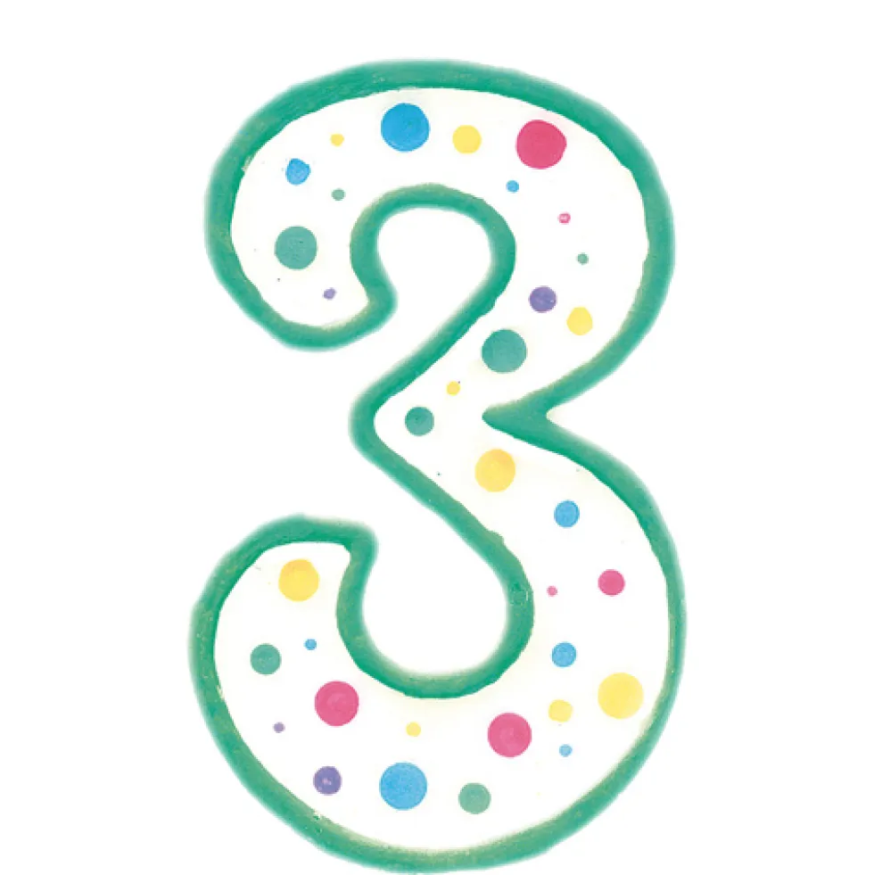 Vela de cumpleaños Nº 3 verde