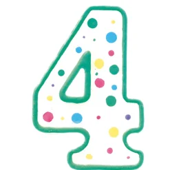 Vela de cumpleaños Nº 4 verde