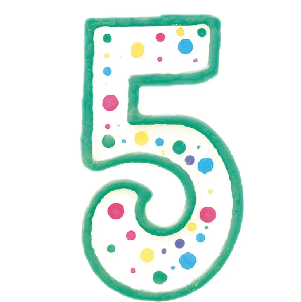 Vela de cumpleaños Nº 5 verde