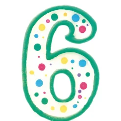 Vela de cumpleaños Nº 6 verde