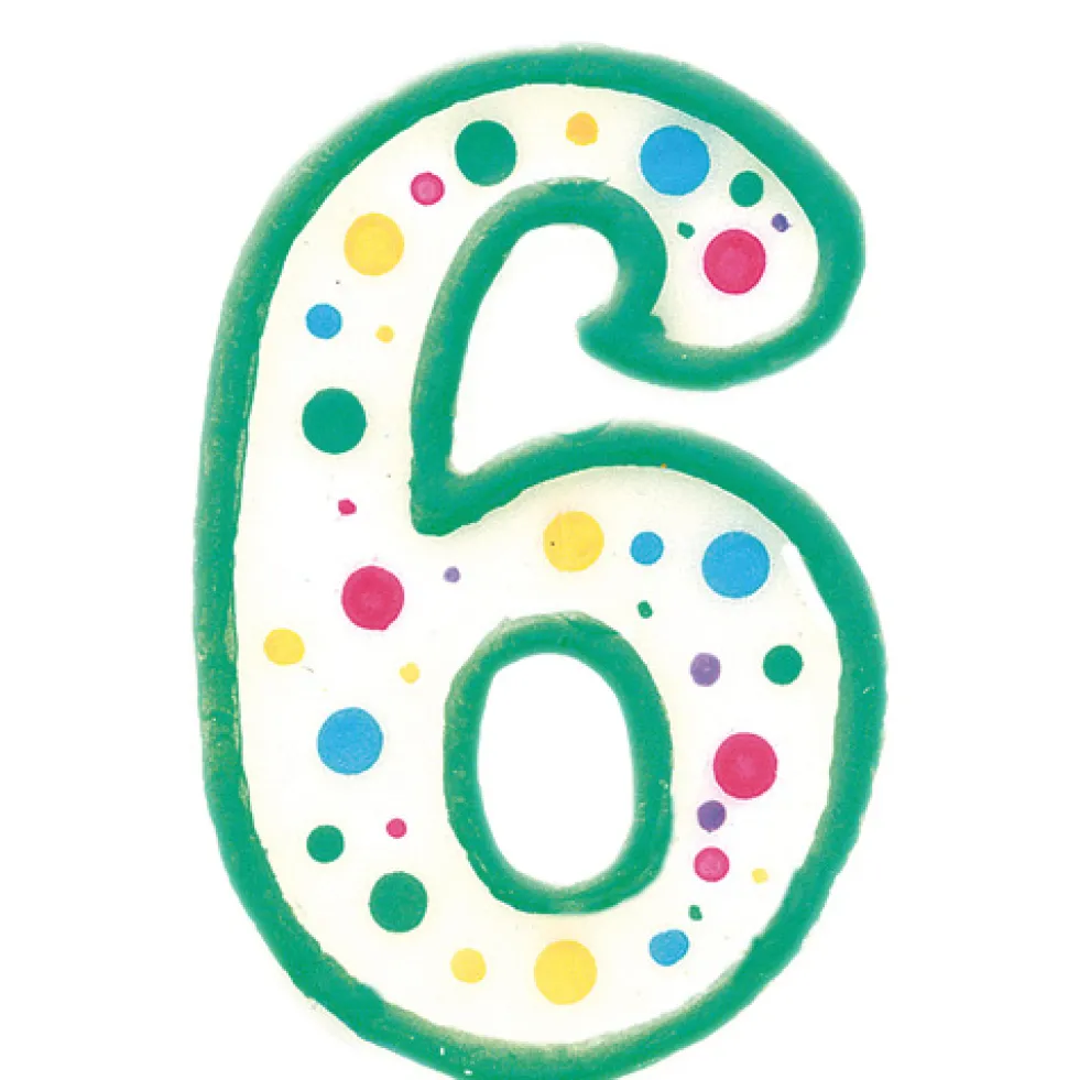 Vela de cumpleaños Nº 6 verde
