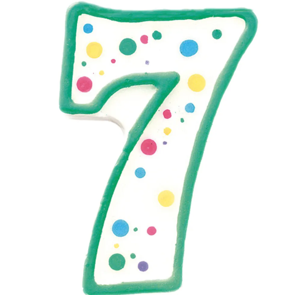 Vela de cumpleaños Nº 7 verde