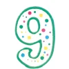 Vela de cumpleaños Nº 9 verde