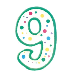 Vela de cumpleaños Nº 9 verde
