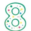 Vela de cumpleaños Nº 8 verde