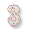 Vela de Cumpleaños 3 Rosa