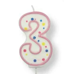Vela de Cumpleaños 3 Rosa