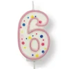 Vela de Cumpleaños 6 Rosa