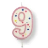 Vela de Cumpleaños 9 Rosa