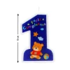 Vela Nº 1 Feliz Cumpleaños Azul 10 cm