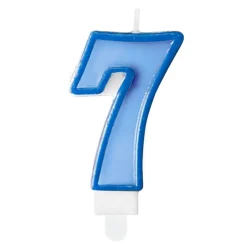 Vela Número 7 color Azul 6 cm - Partydeco
