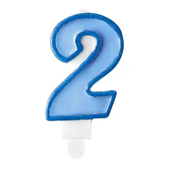 Vela Número 2 color Azul 6 cm - Partydeco