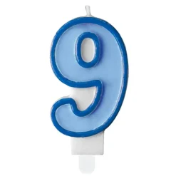 Vela Número 9 color Azul 6 cm - Partydeco