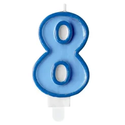 Vela Número 8 color Azul 6 cm - Partydeco