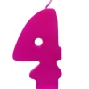 Vela Número 4 color Fucsia 6cm