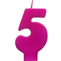 Vela Número 5 color Fucsia 6cm
