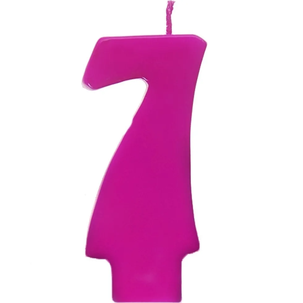 Vela Número 7 color Fucsia 6cm