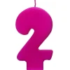 Vela Número 2 color Fucsia 6cm