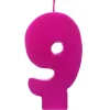 Vela número 9 color fucsia 6cm