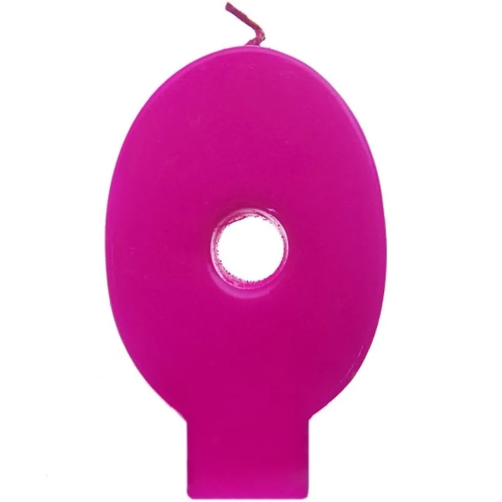 Vela número 0 color fucsia 6cm
