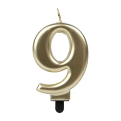 Vela Número 9 Dorada 7 cm