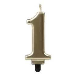 Vela Número 1 Dorada 7 cm