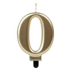 Vela Número 0 Dorada 7 cm