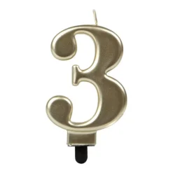 Vela Número 3 Dorada 7 cm