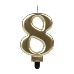 Vela Número 8 Dorada 7 cm
