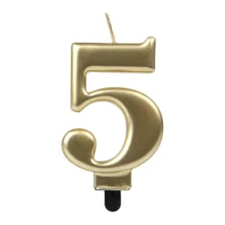 Vela Número 5 Dorada 7 cm