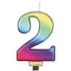 Vela Número 2 Rainbow 7 cm