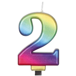 Vela Número 2 Rainbow 7 cm