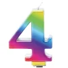 Vela Número 4 Rainbow 7 cm
