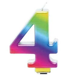Vela Número 4 Rainbow 7 cm