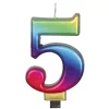 Vela Número 5 Rainbow 7 cm