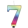 Vela Número 7 Rainbow 7 cm