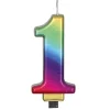 Vela Número 1 Rainbow 7 cm