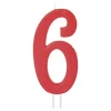 Vela Número 6 Roja 12cm