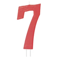 Vela Número 7 Roja 12cm