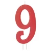 Vela Número 9 Roja 12cm