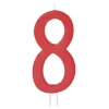 Vela Número 8 Roja 12cm