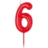 Vela Nº 6 Roja 6 cm - Dekora