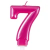 Vela Nº 7 Rosa Metalizado 8 cm