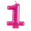 Vela Nº 1 Rosa Metalizado 8 cm